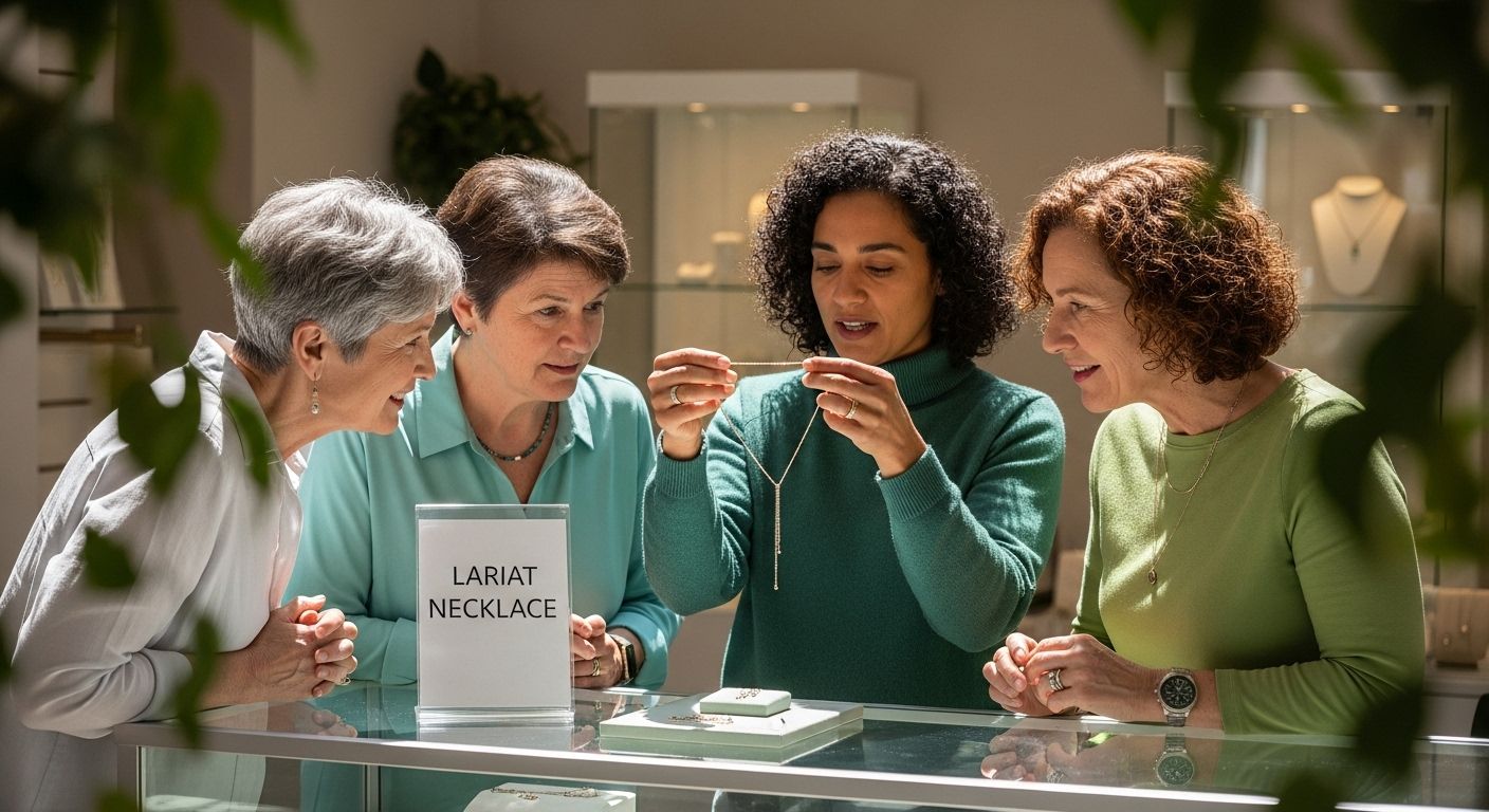 lariat necklace fashion try-on