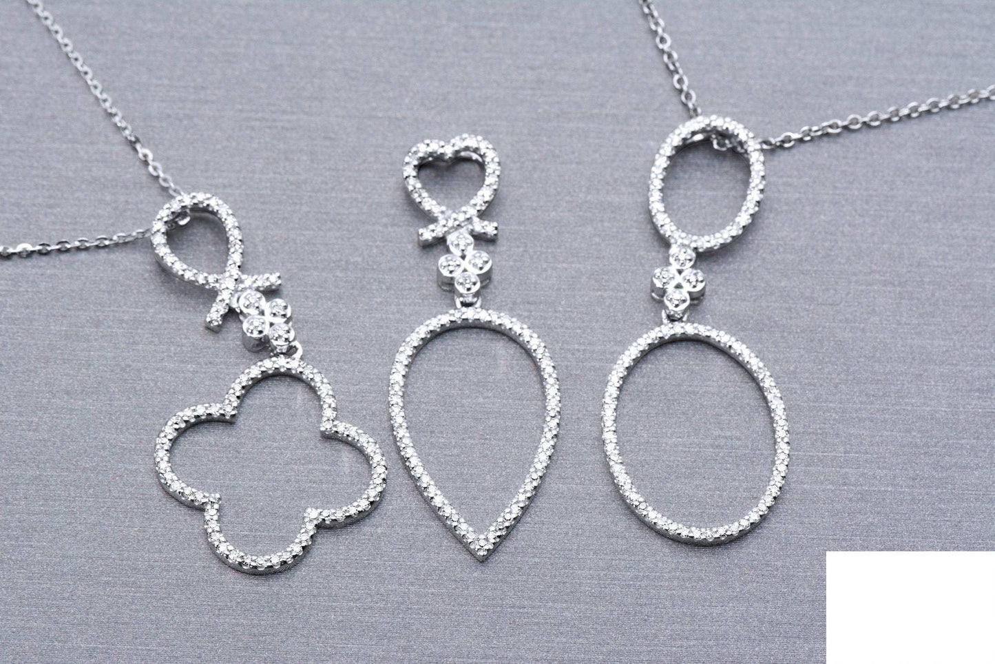 14k Oval Diamond Pendant