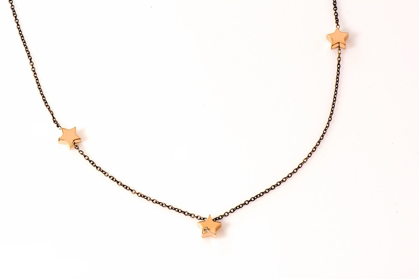 14k Celestial Charm Diamond Star Necklace