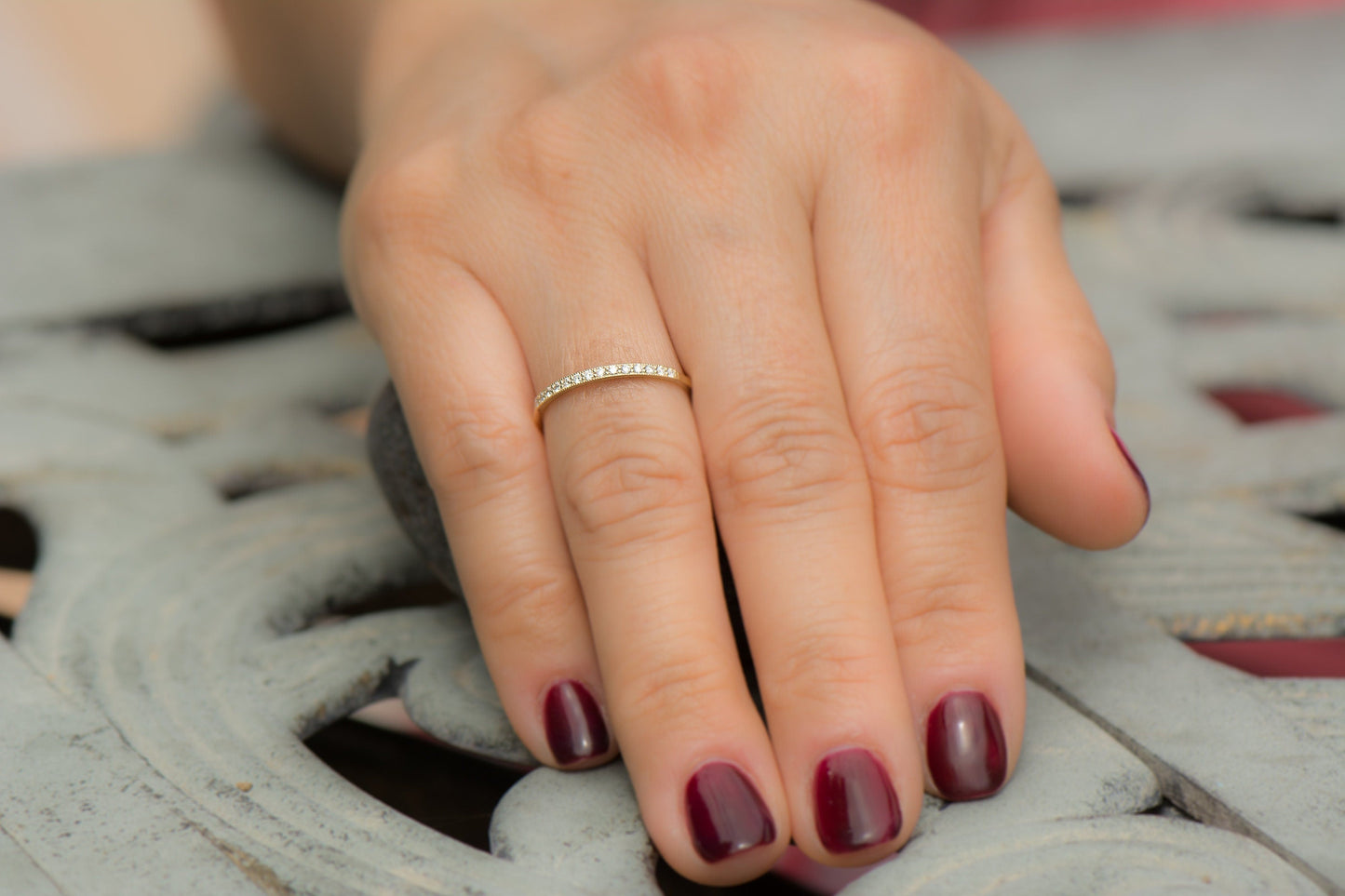 French Pave Wedding Band