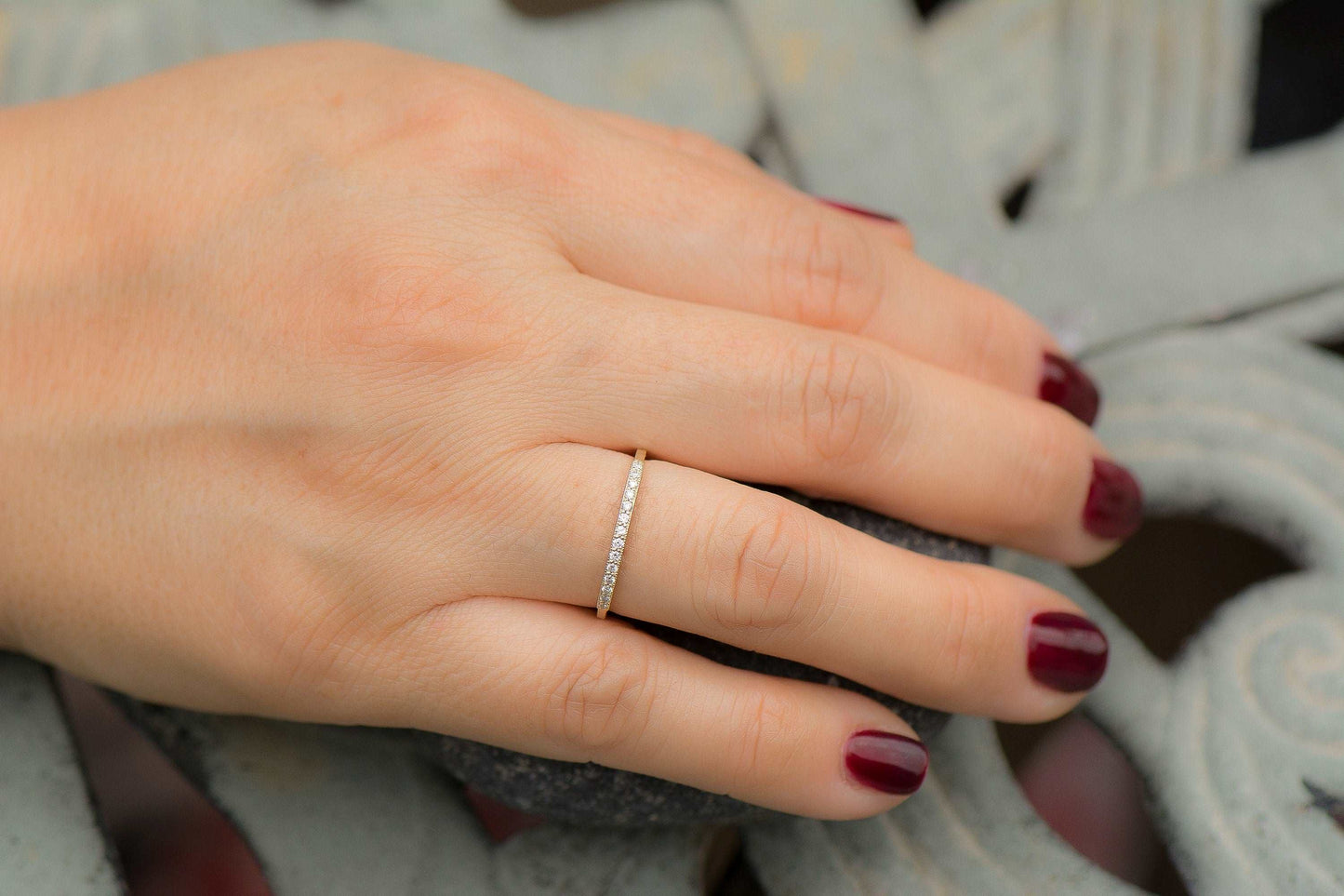 French Pave Wedding Band