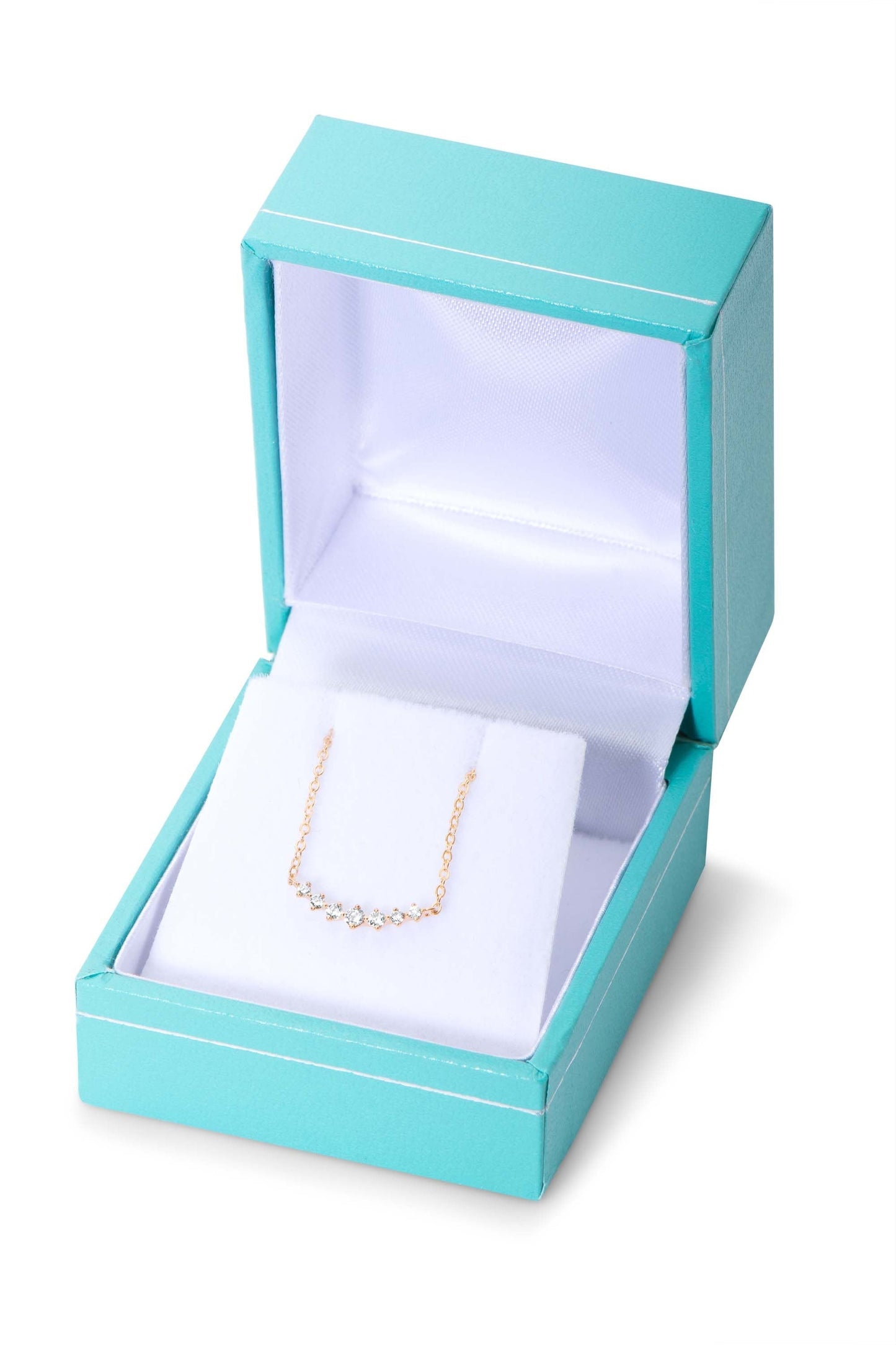 Floating Diamond Curved Bar Necklace