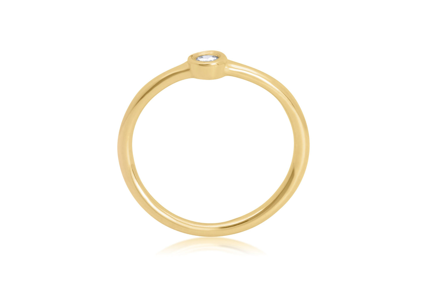 Bezel Diamond Wave Ring