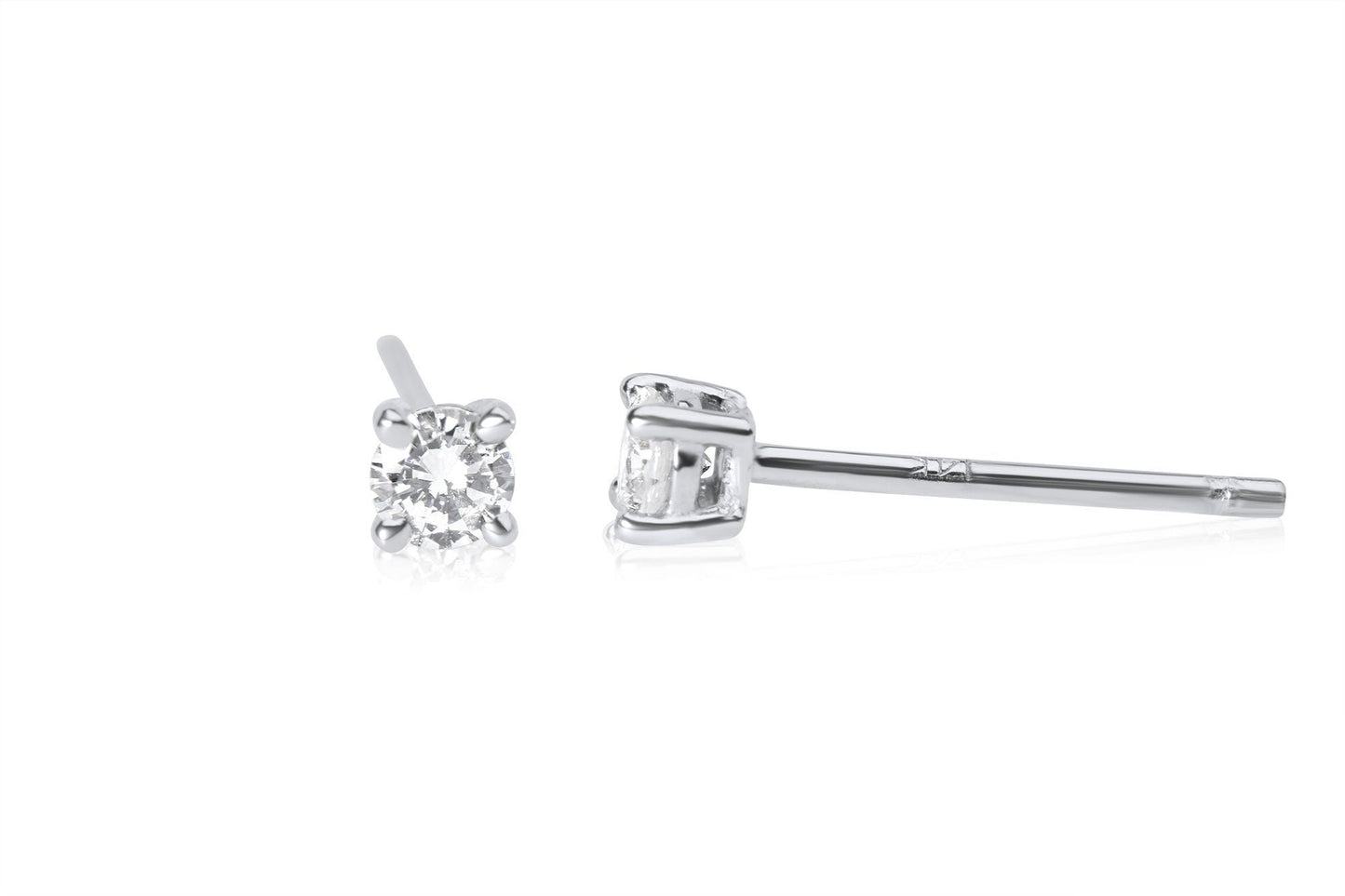 14k Gold Round Cut Diamond Earrings