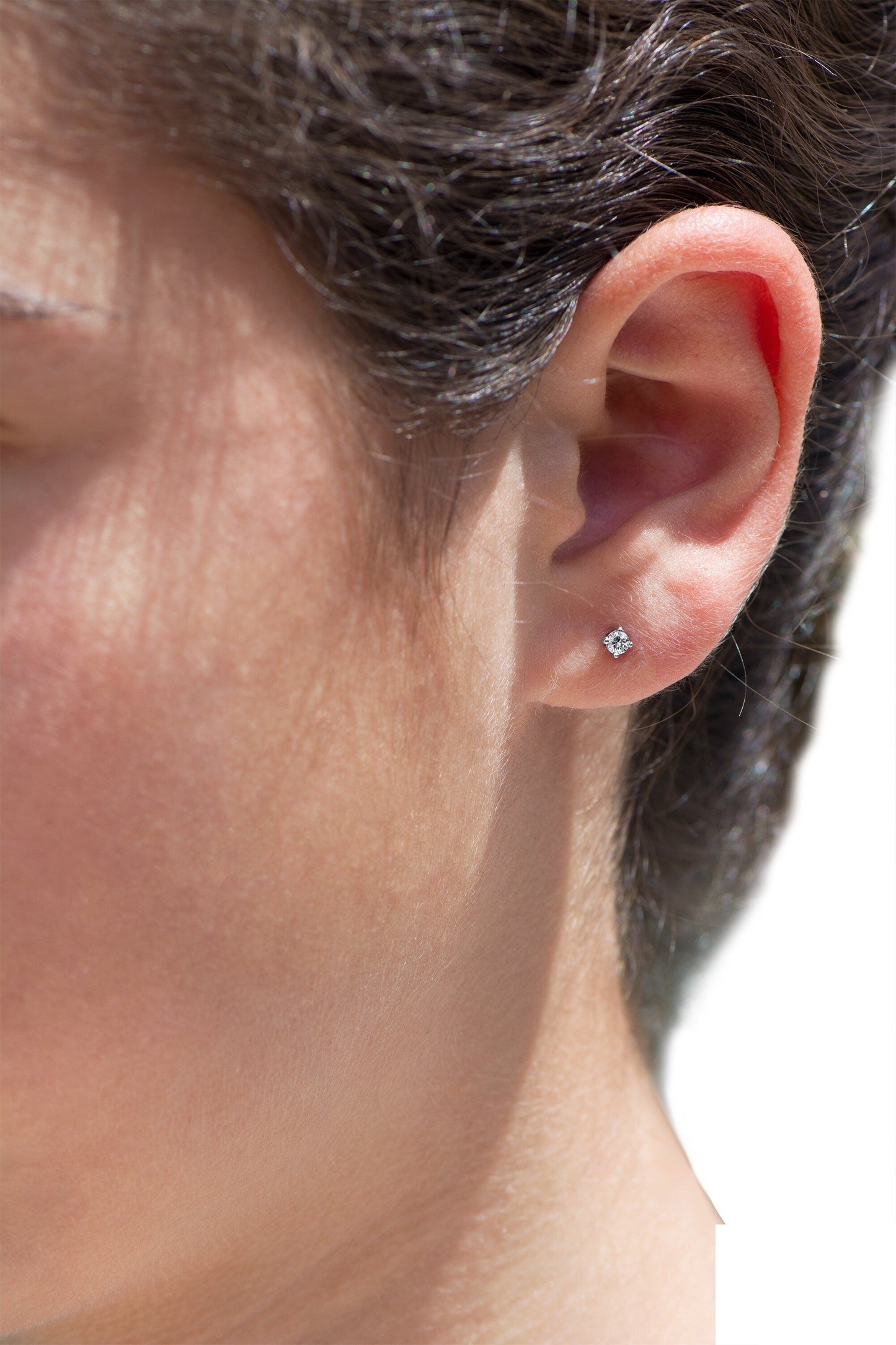 14k Gold Round Cut Diamond Earrings