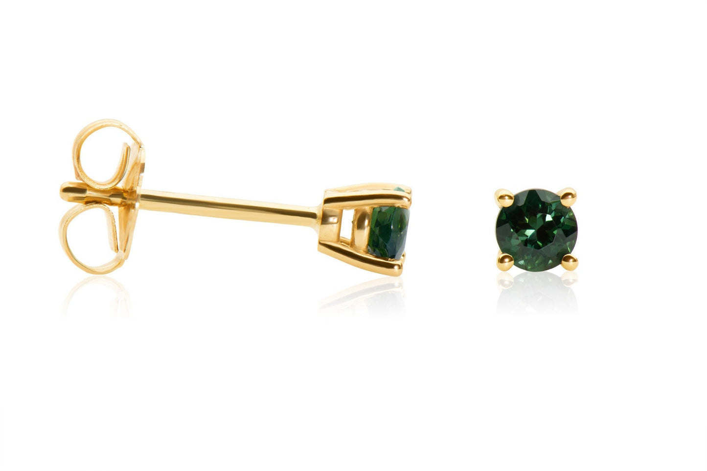 14k Gold Green Tourmaline Stud Earrings