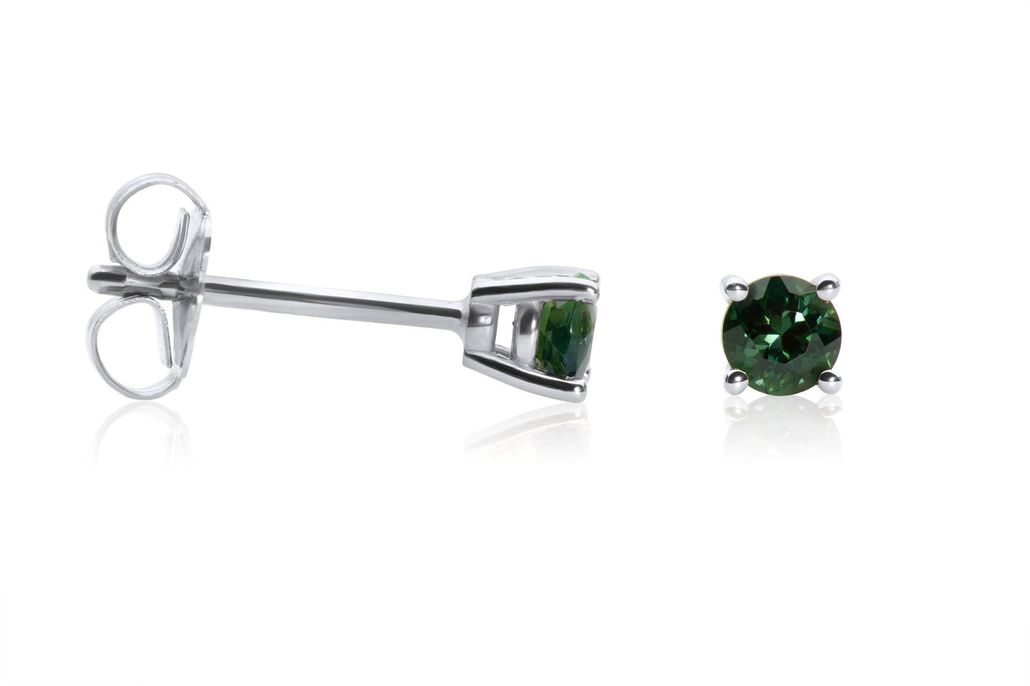 14k Gold Green Tourmaline Stud Earrings