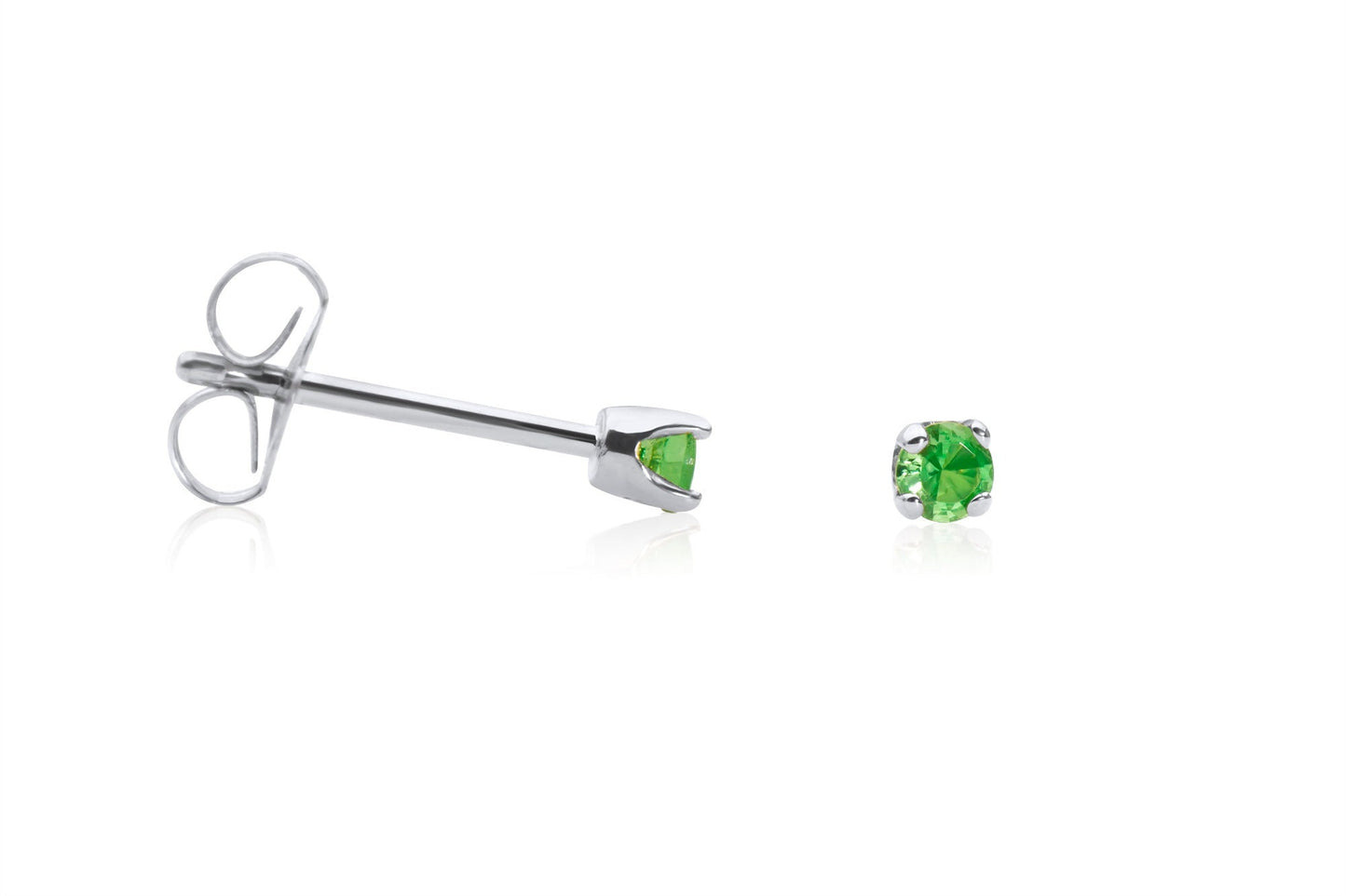 14k Gold Green Tsavorite Stud Earrings
