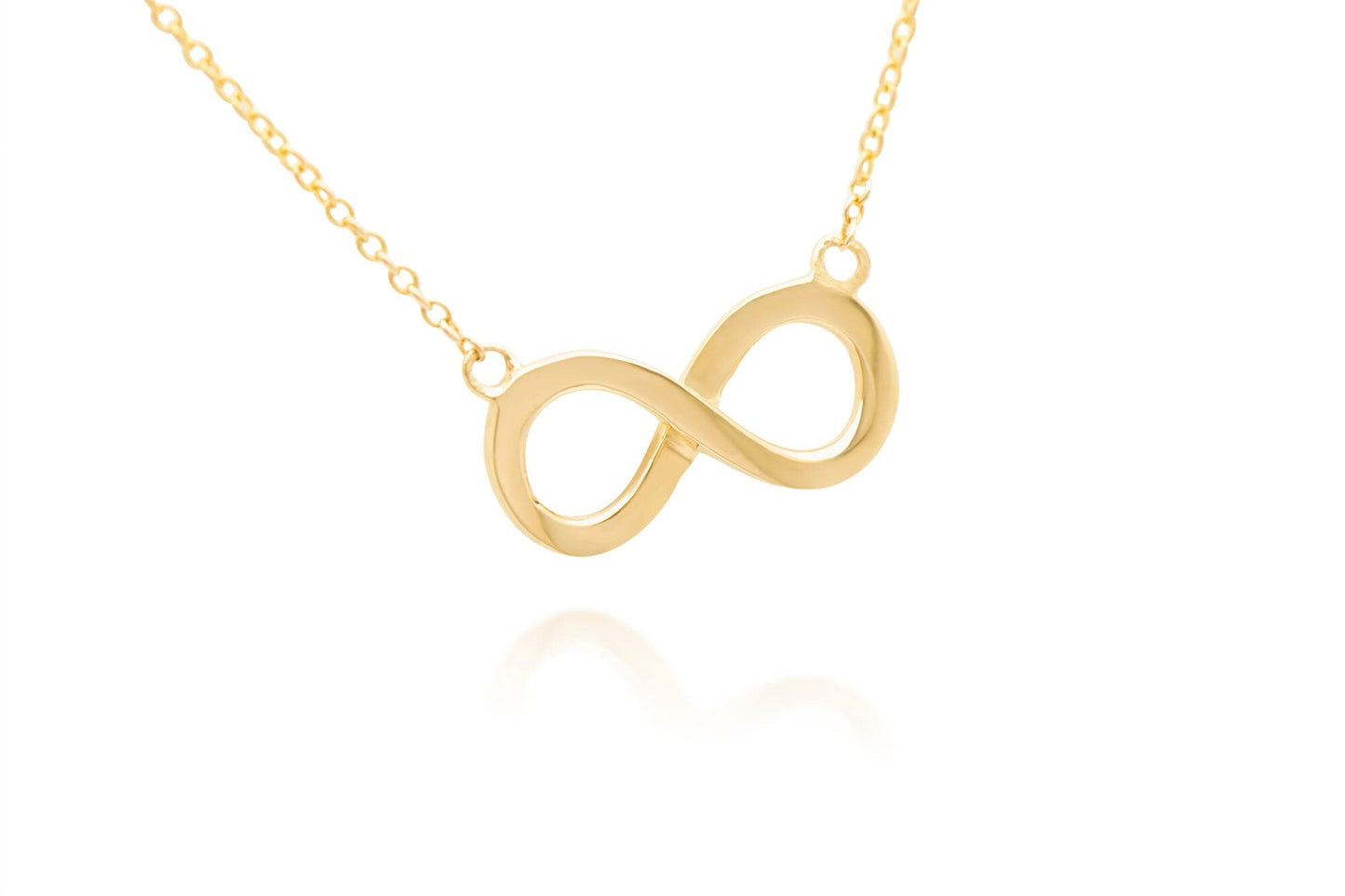14k Gold Infinity Necklace, Layering Jewelry