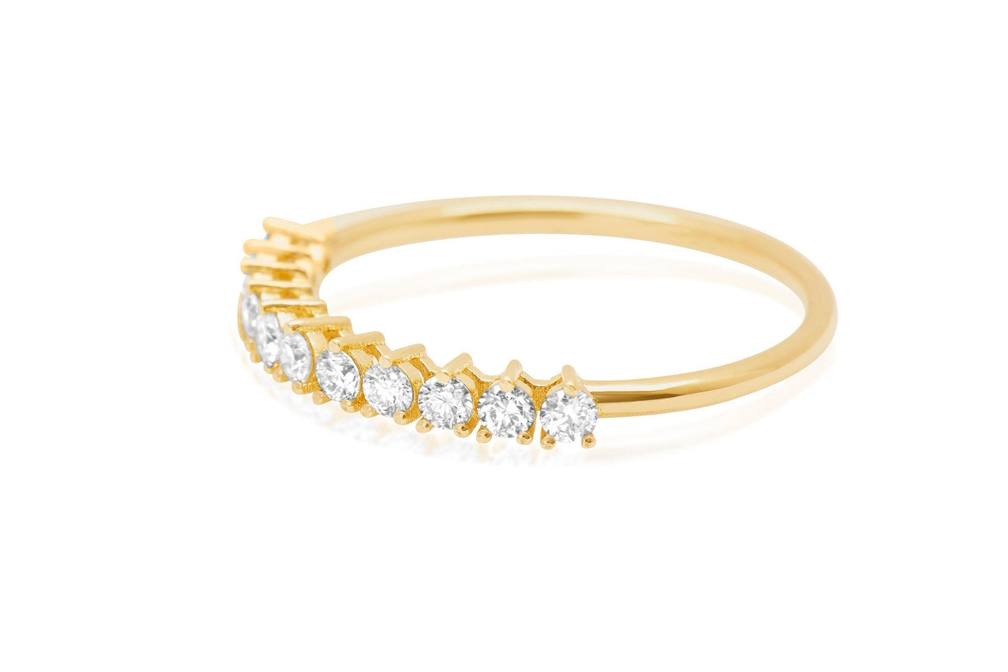 14k Gold Petite Diamond Wedding Ring