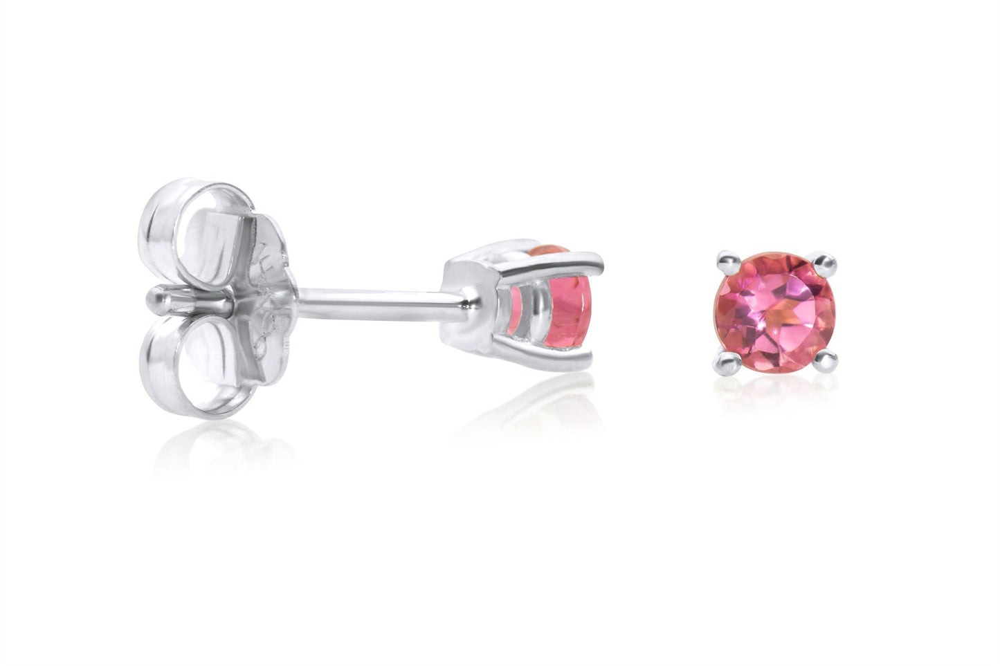 14k Gold Pink Sapphire Stud Earrings