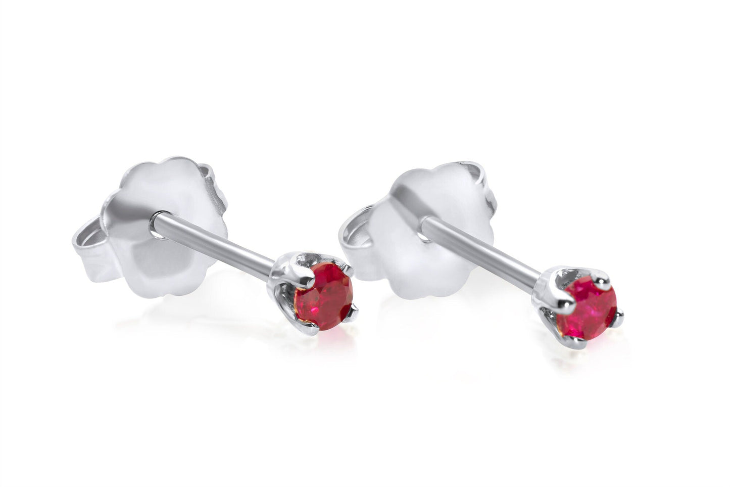 14k Gold Ruby Stud Earrings