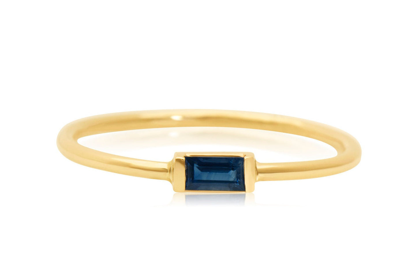 14k Gold Sapphire Baguette Ring