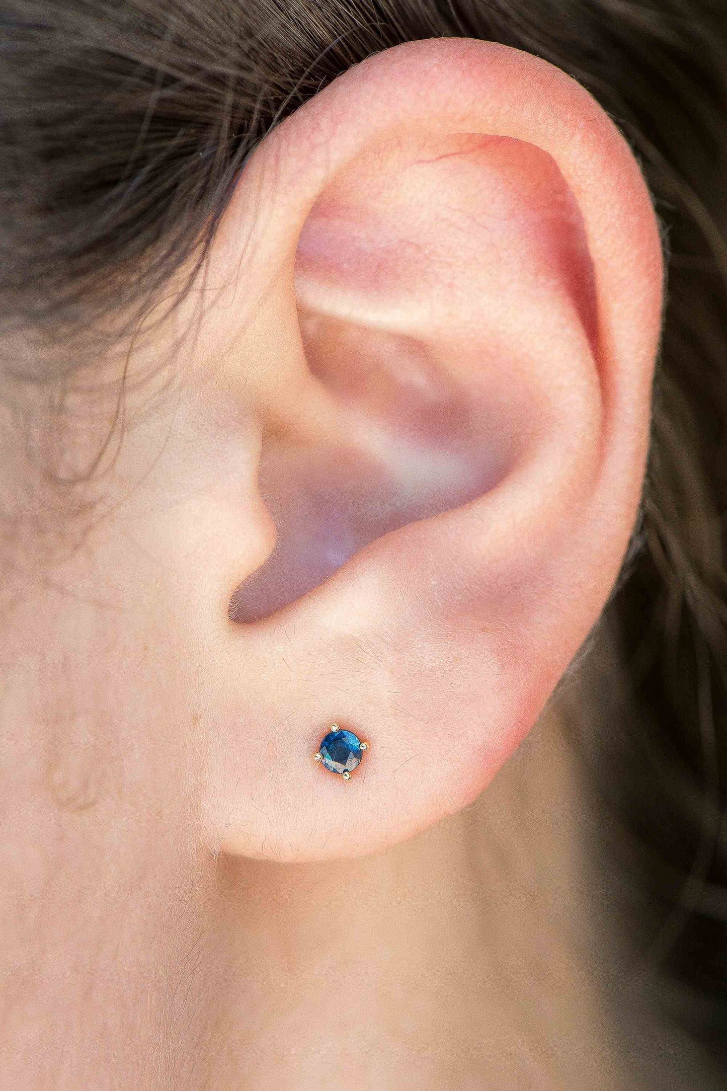 14k Gold Sapphire Stud Earrings