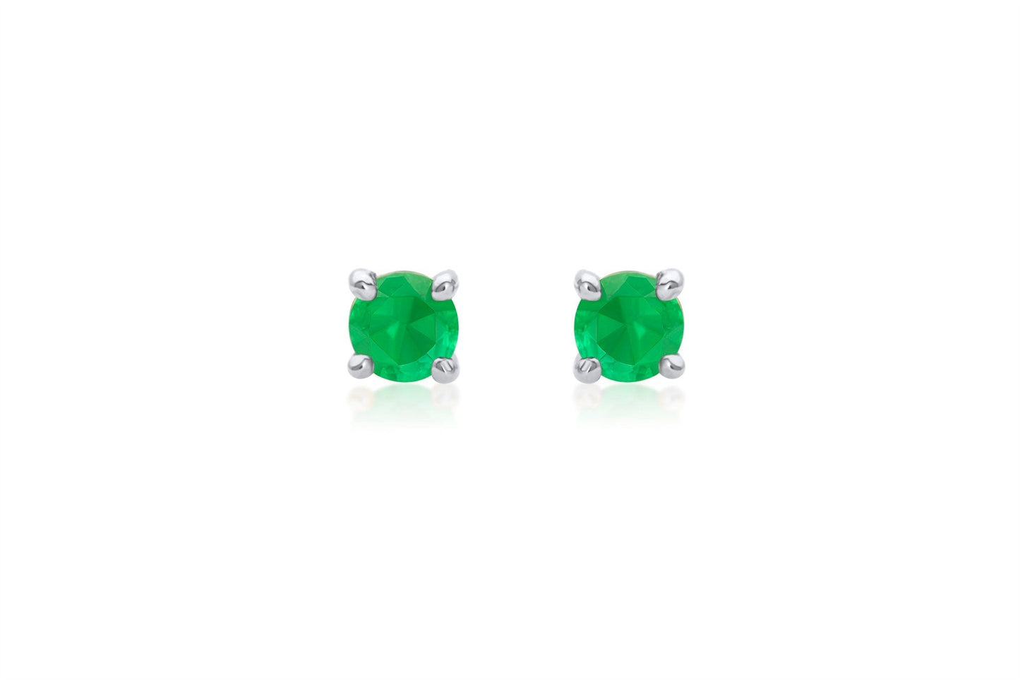 14k Green Emerald Stud Earrings