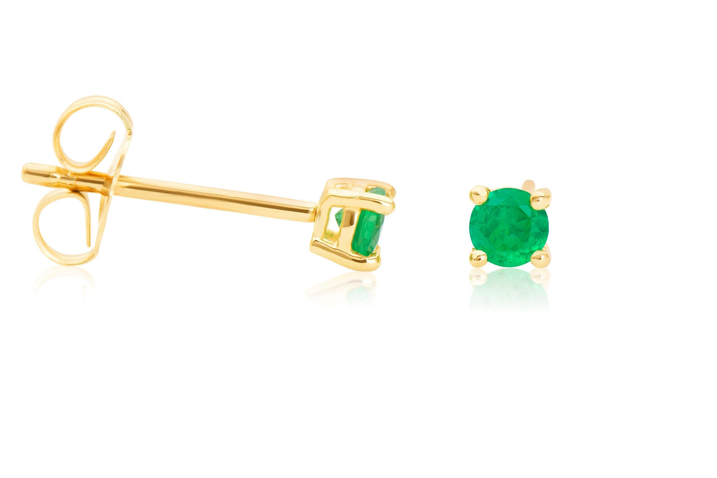 14k Green Emerald Stud Earrings