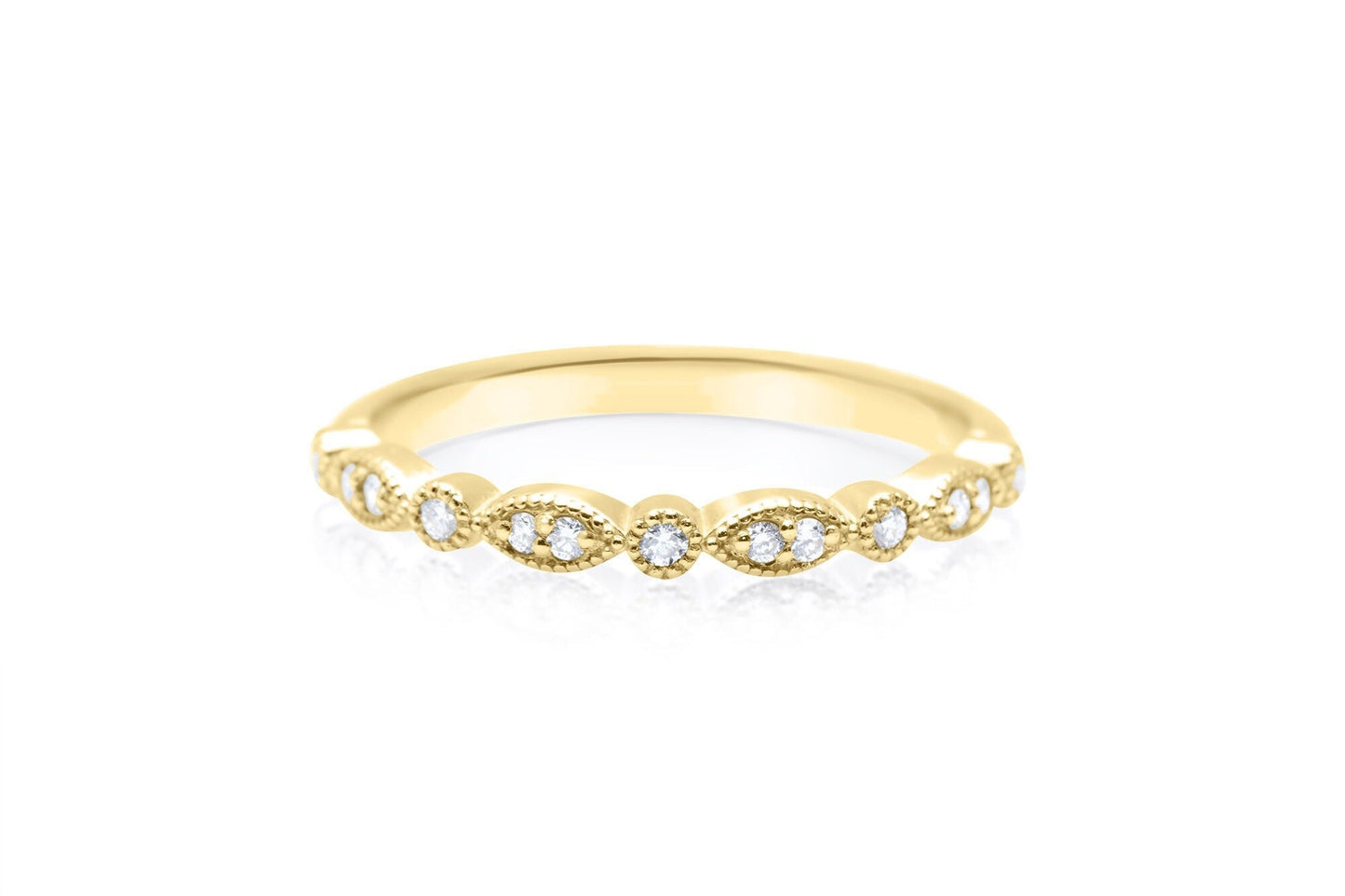 14k Micro Pave Diamond Stacking Ring