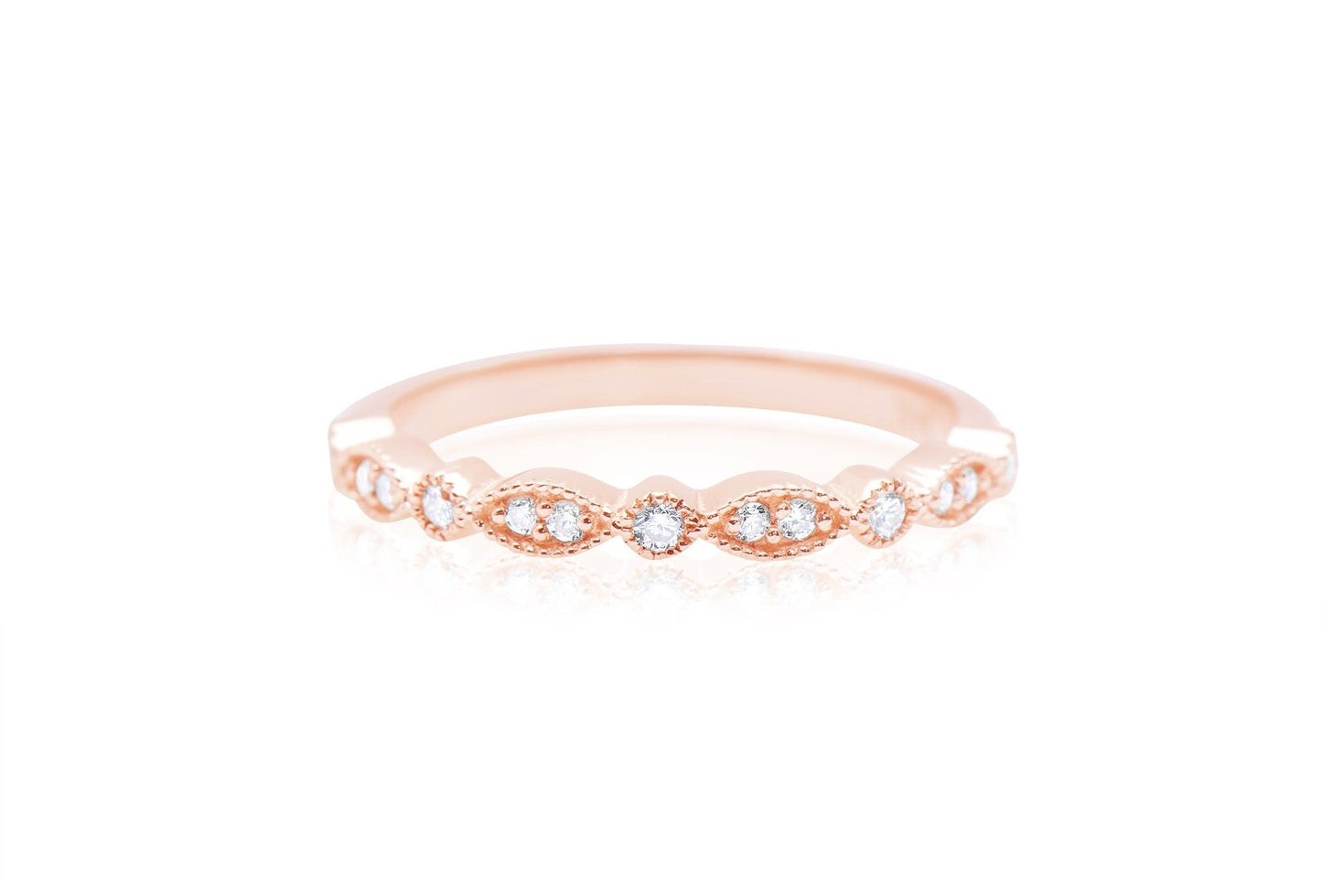 14k Micro Pave Diamond Stacking Ring