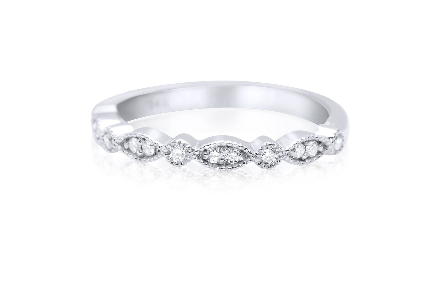 14k Micro Pave Diamond Stacking Ring