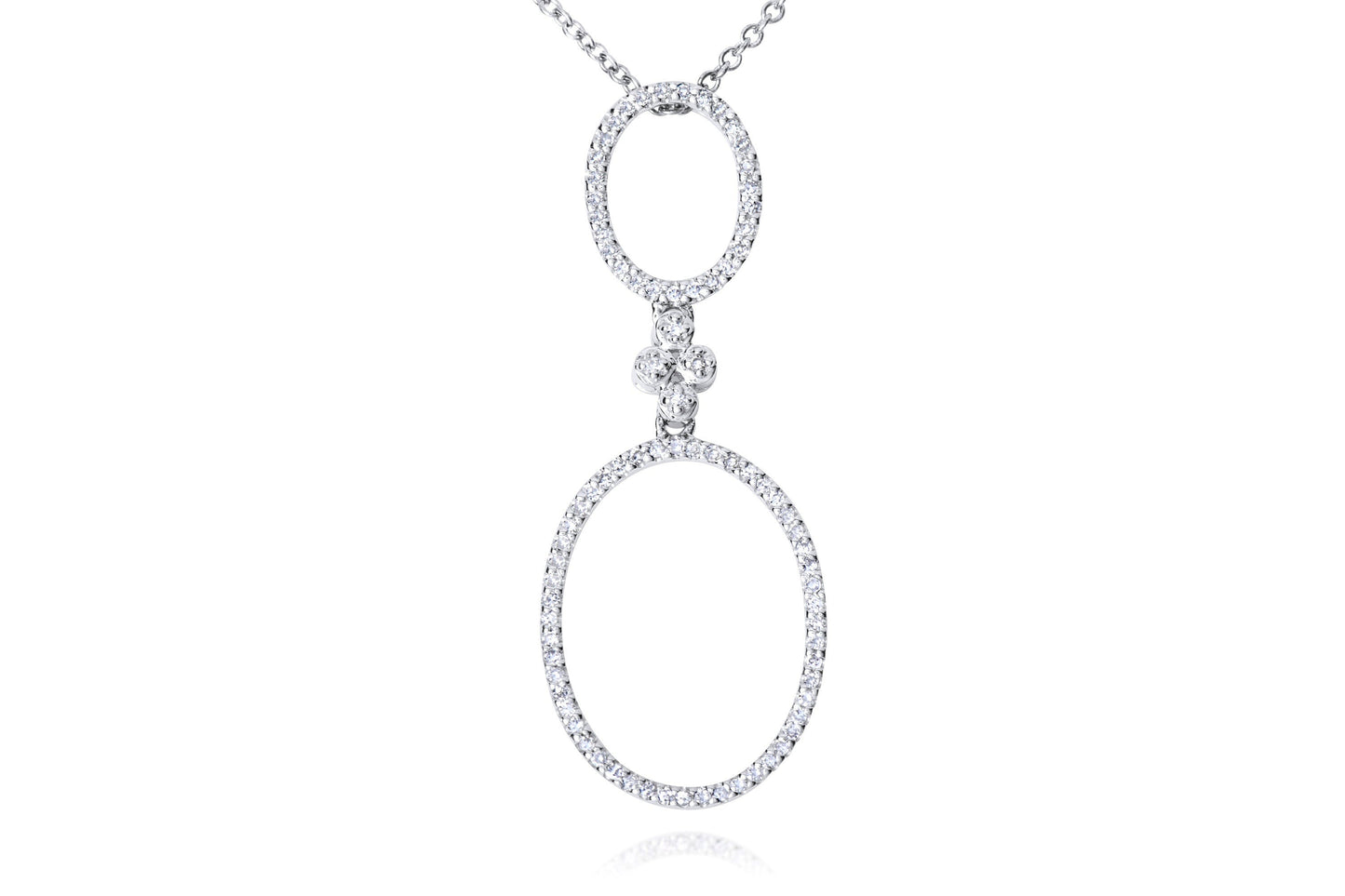 14k Oval Diamond Pendant