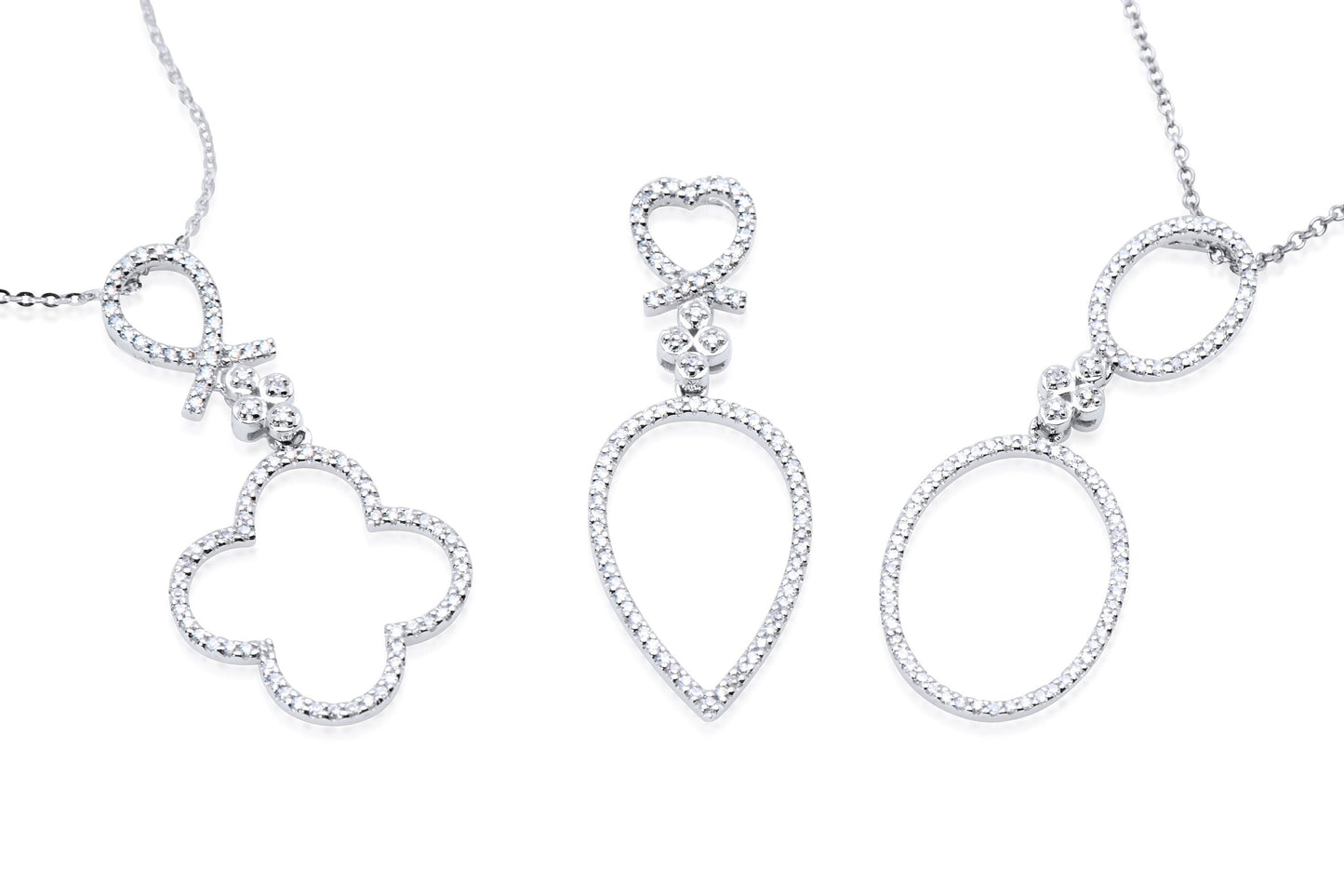 14k Oval Diamond Pendant