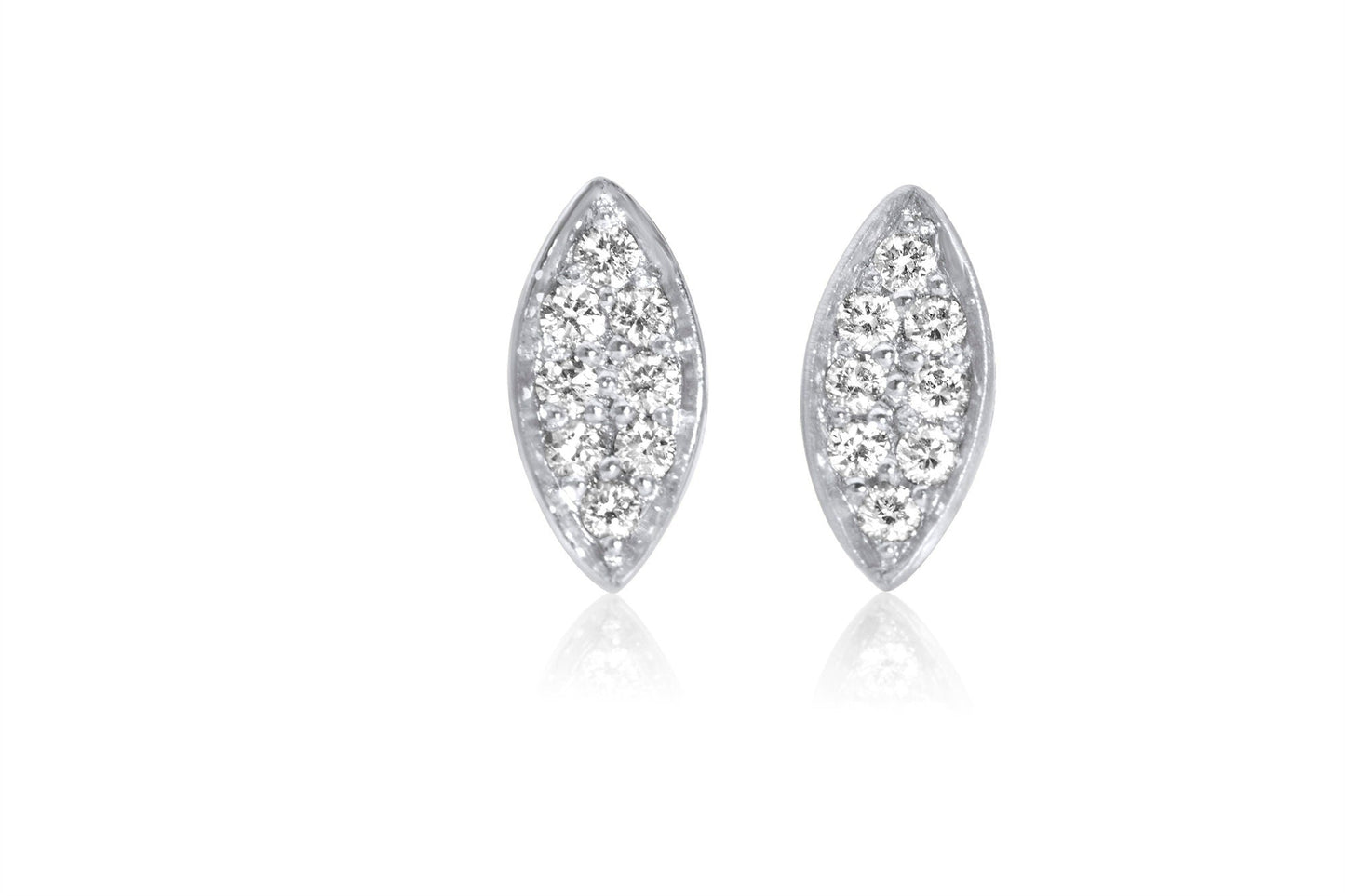14k Pave Set Diamond Stud Earrings