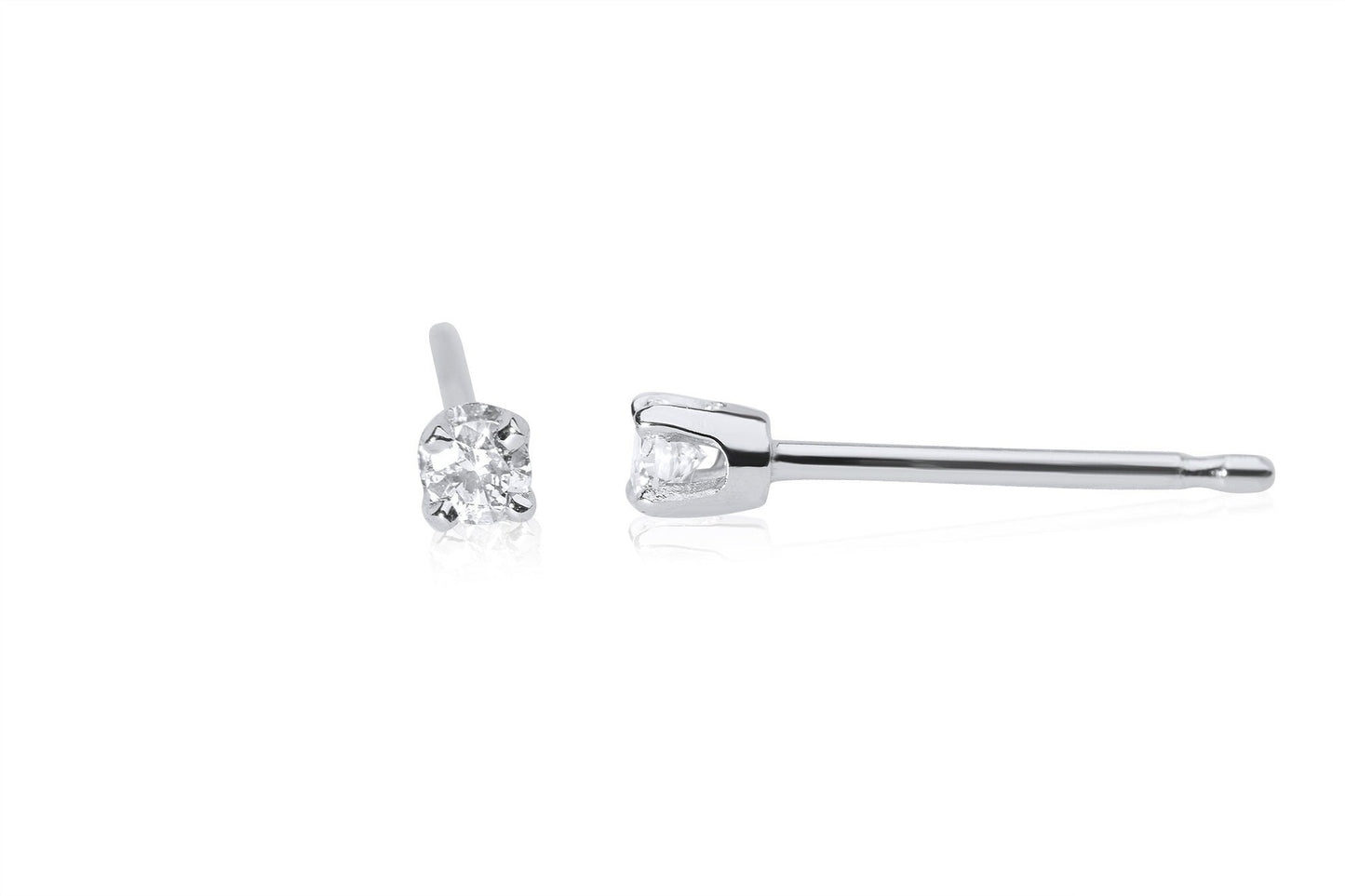 14k Tiny Gold Diamond Studs Earrings