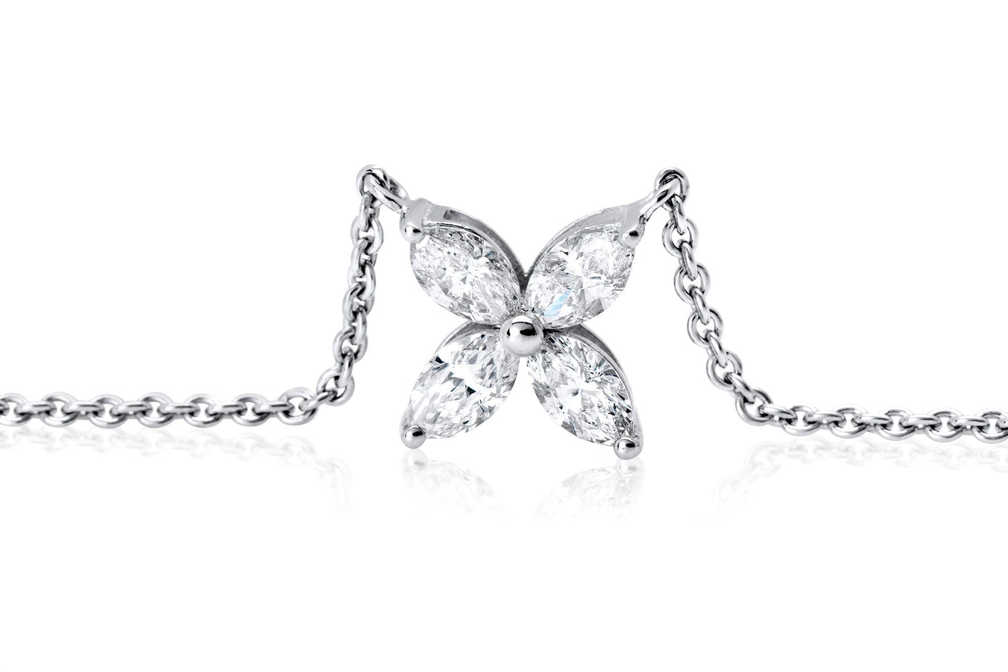 Marquise Diamond Pendant, 0.81ct 14k designer style Necklace Jewelry Flower Bloom Victoria