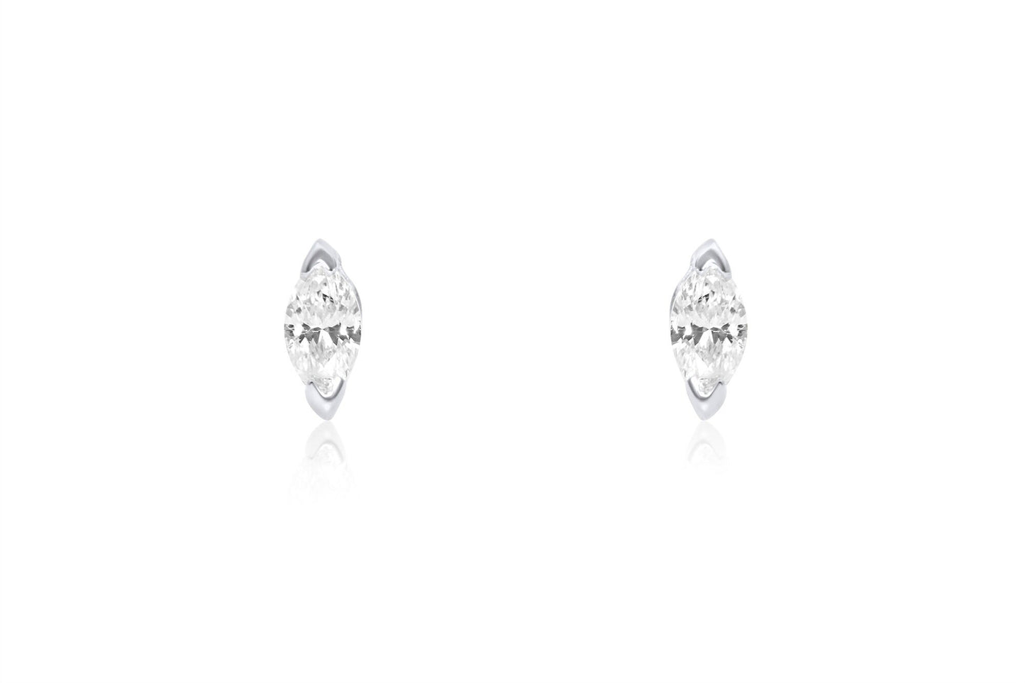 Tiny Marquise Diamond Stud Earrings