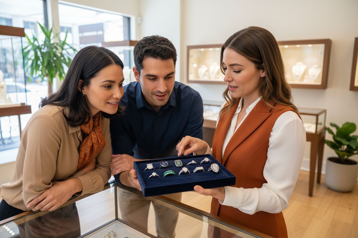 showcase gemstone settings jewelry shop