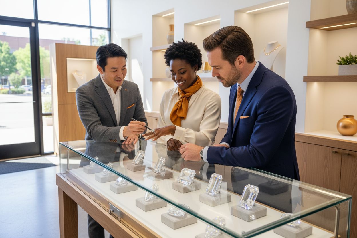 gemstone cuts display