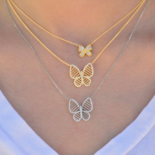 Diamond butterfly pendant necklace – summer jewelry trend 2025