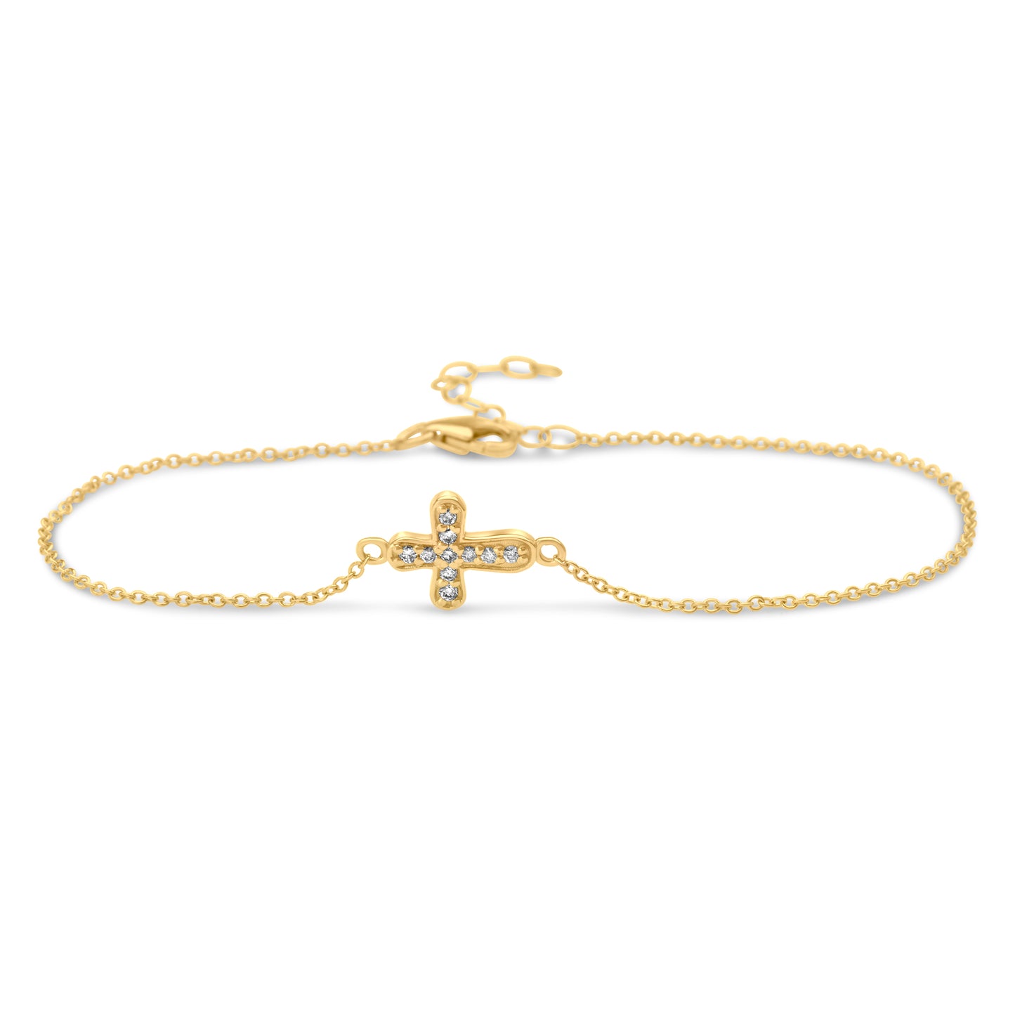 14k Diamond Cross Bracelet