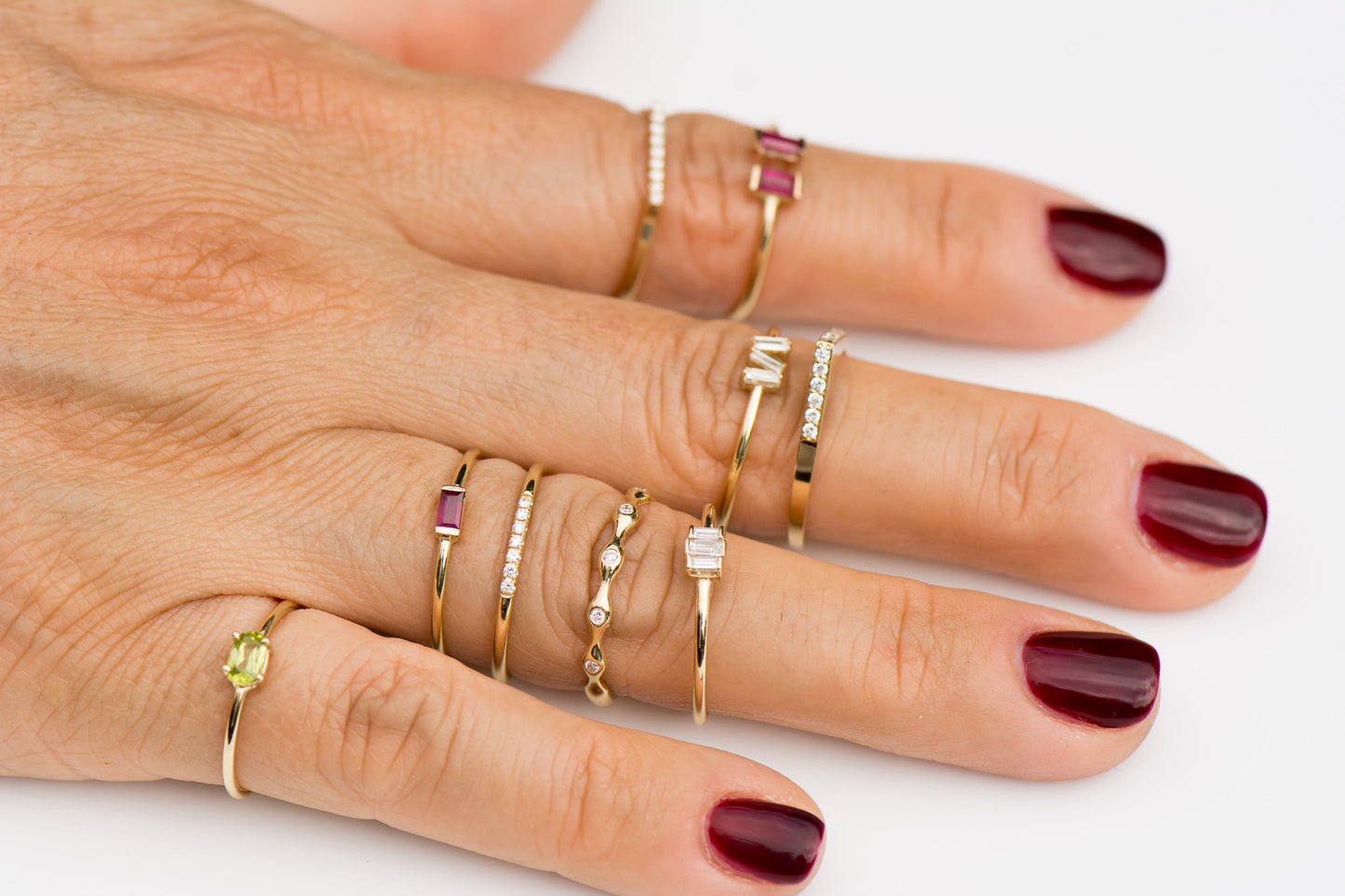 14k Diamond Stacking Ring Collection