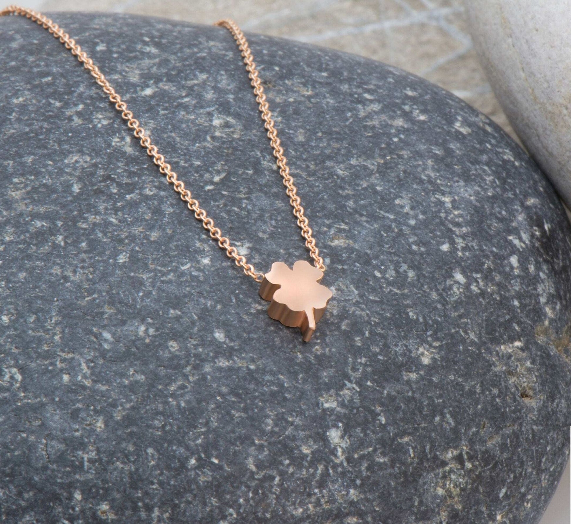 14K Four Leaf Clover Charm Necklace