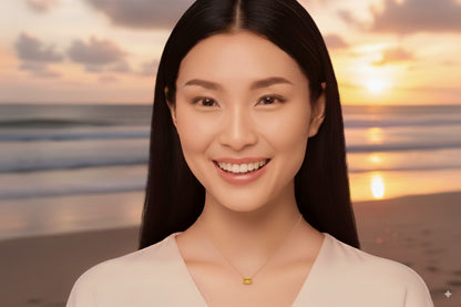 14k Gold Emerald Cut Citrine Necklaces