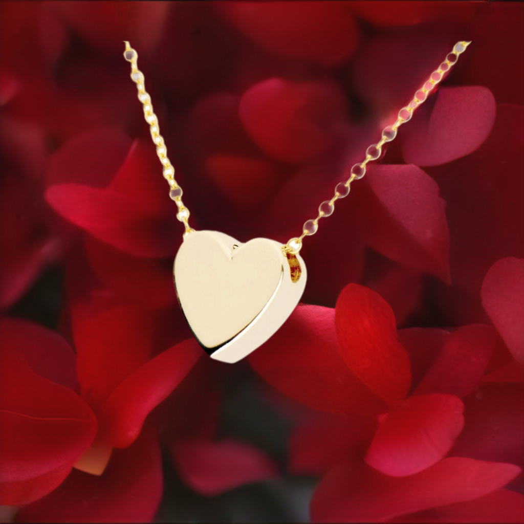 Handcrafted 10kt Gold Floating Heart Charm Pendant - Walmart.com