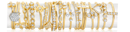 14k Gold Dual Diamond Bypass Ring