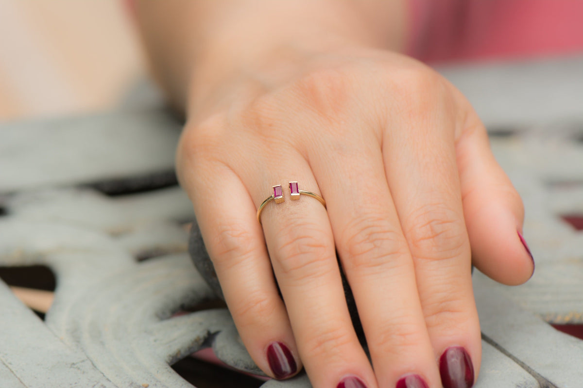 Charming Ruby Charming 14k Ruby Gemstone Open Ring – Malibu Vibes Jewelry