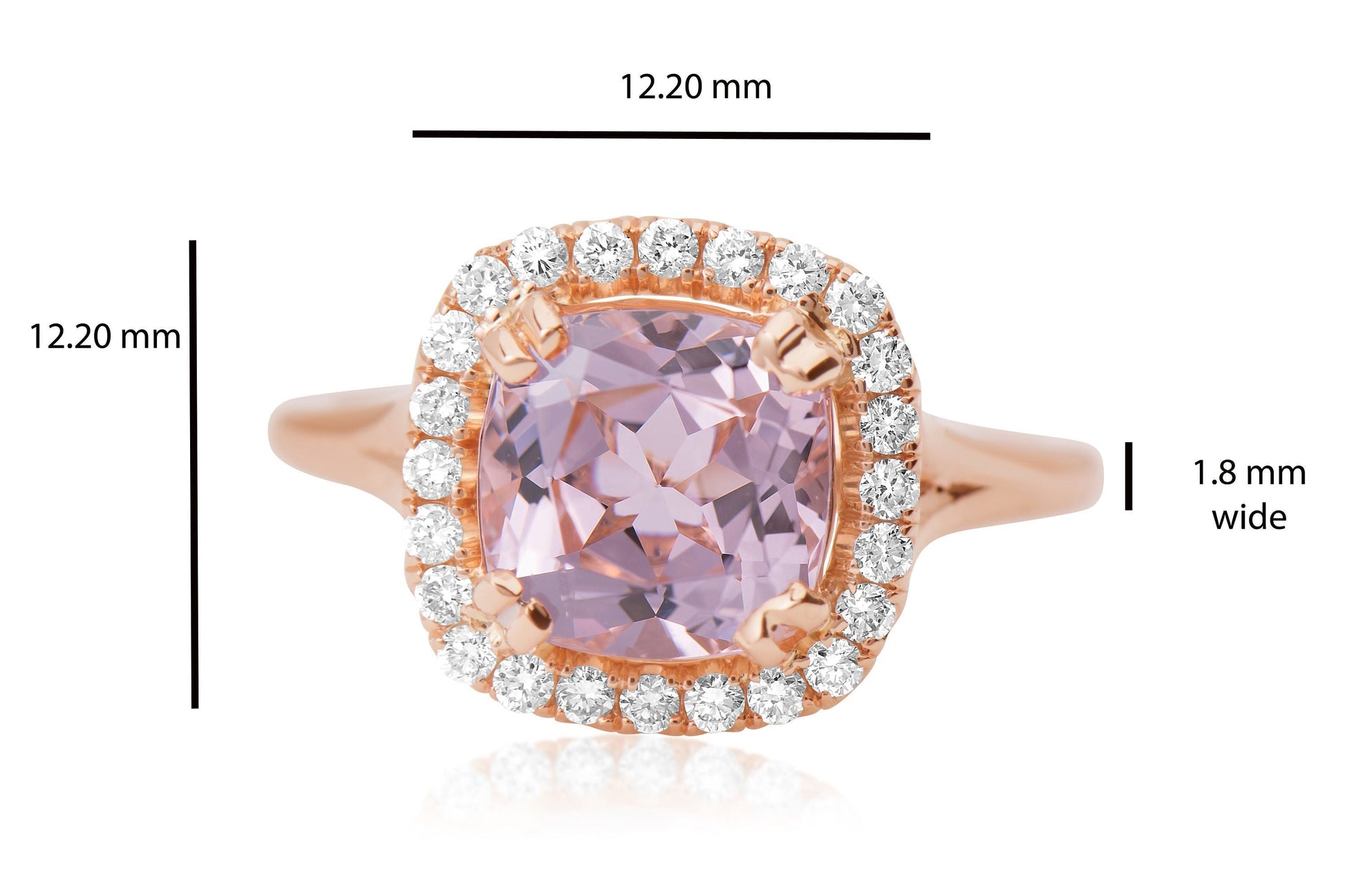 Split Shank 14k Rose Gold Diamond and Morganite Engagement Ring